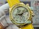 Swiss Replica Rolex Beach Daytona Diamond Bezel Yellow Leather Strap Watch (3)_th.jpg